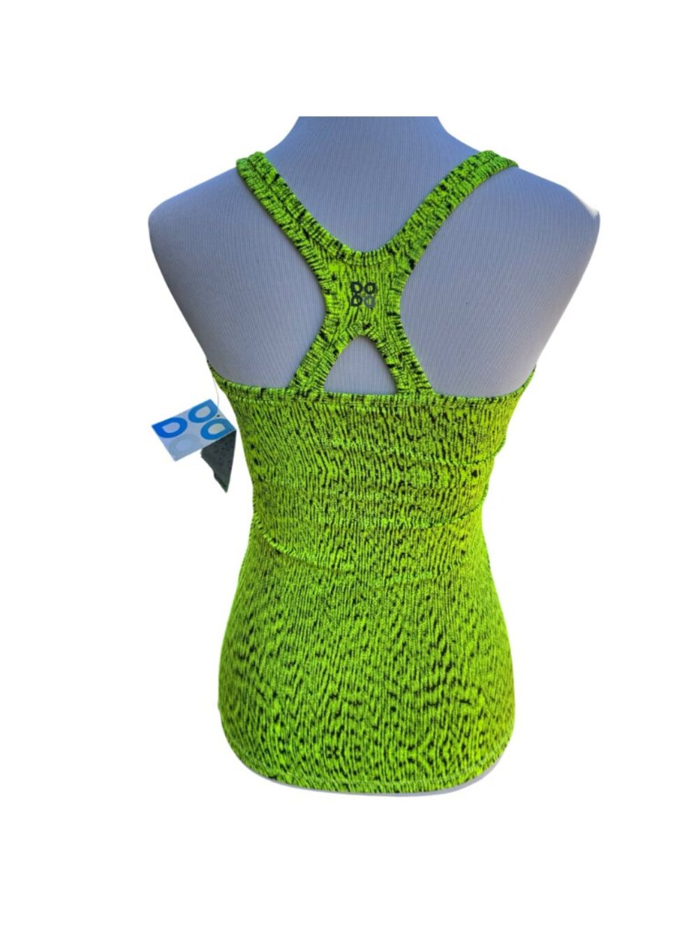 DaDactra Womens Performance Tank Top Neon Yellow/Black S Evapor Tech Activewear - Picture 2 of 16
